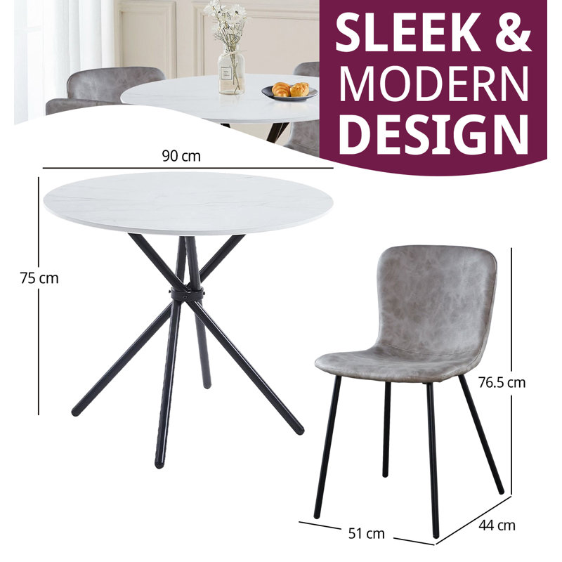 Mose 4 - Person Dining Set, White