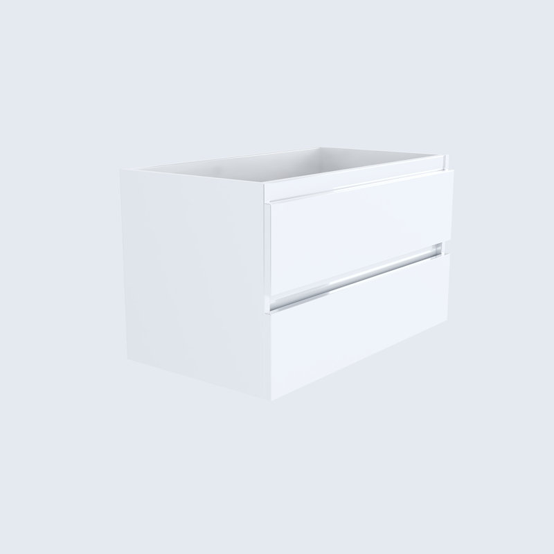 Base de meuble-lavabo mural simple 35,25 po Salt, Blanc lustré