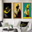 «Retro Yellow Hat On Black», 3 pièces-2049083827-2049083826