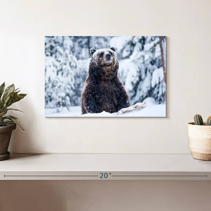 Grizzly Bear In Snow, 8" H x 12" W