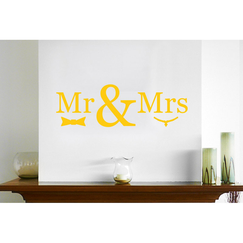Mr Mrs Wall Sticker, Dark Yellow, Medium