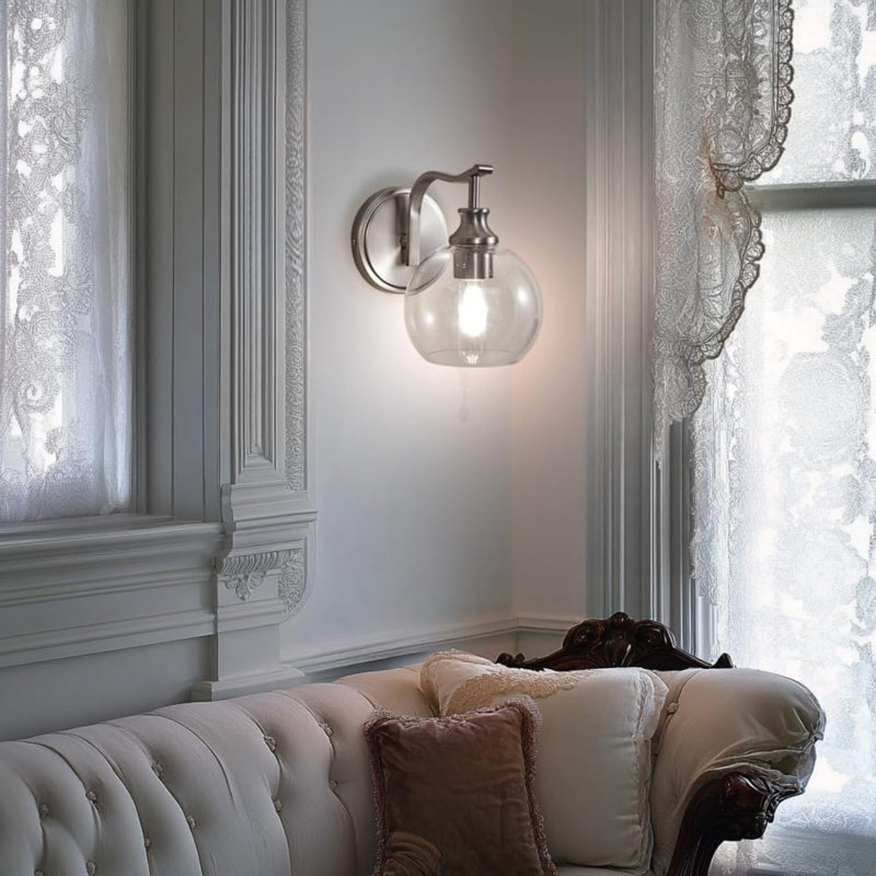 Luminaire de salle de bain Modern, Nickel brossé, 1