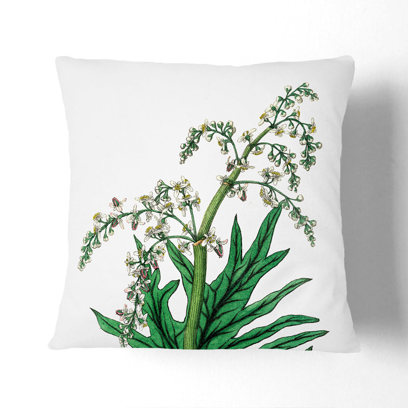 Floral Square Throw Cushion, 55cm H x 55cm W x 20cm D, Stone