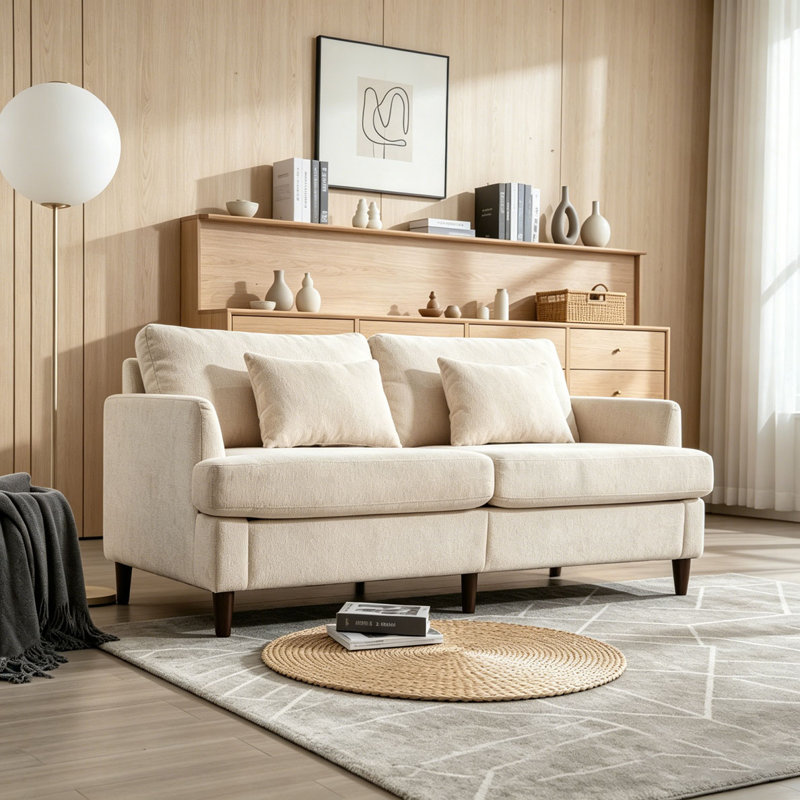 Canapé-lit en chenille moderne, Beige