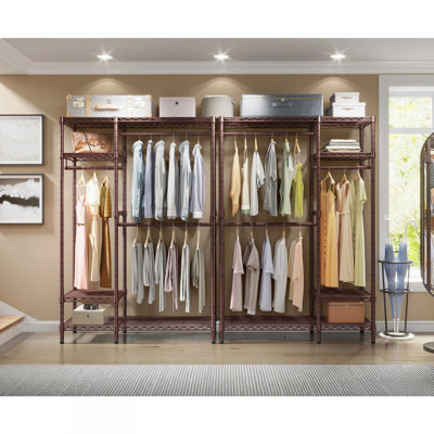 Portemanteaux de garde-robe en métal pour vêtements de qualité supérieure, support de 2 pièces, charge maximale 650LBS / ensemble, bronze
