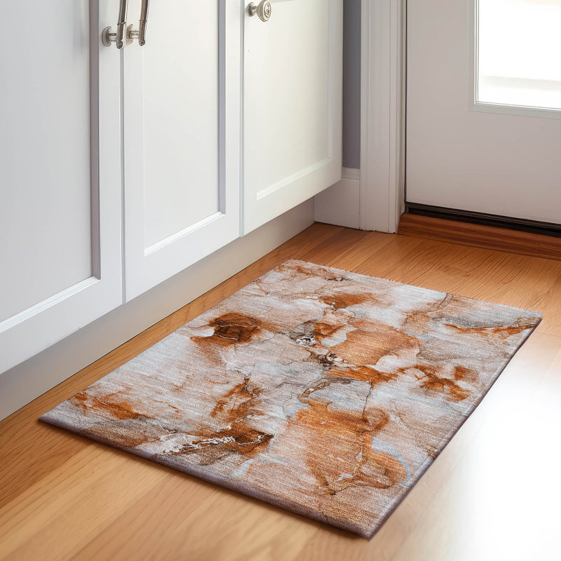 Premium Machine Washable Cerrito AMF526 Paprika Rug, Rectangle 1'8" x 2'6"
