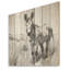 «Donkey Meadow Journey» en noir et blanc - impression sur bois-2017888363