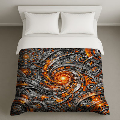 Intricate Spiral Machinery Duvet Covers