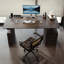 Solid Wood Sintered Stone Height Adjustable Desk-988037253