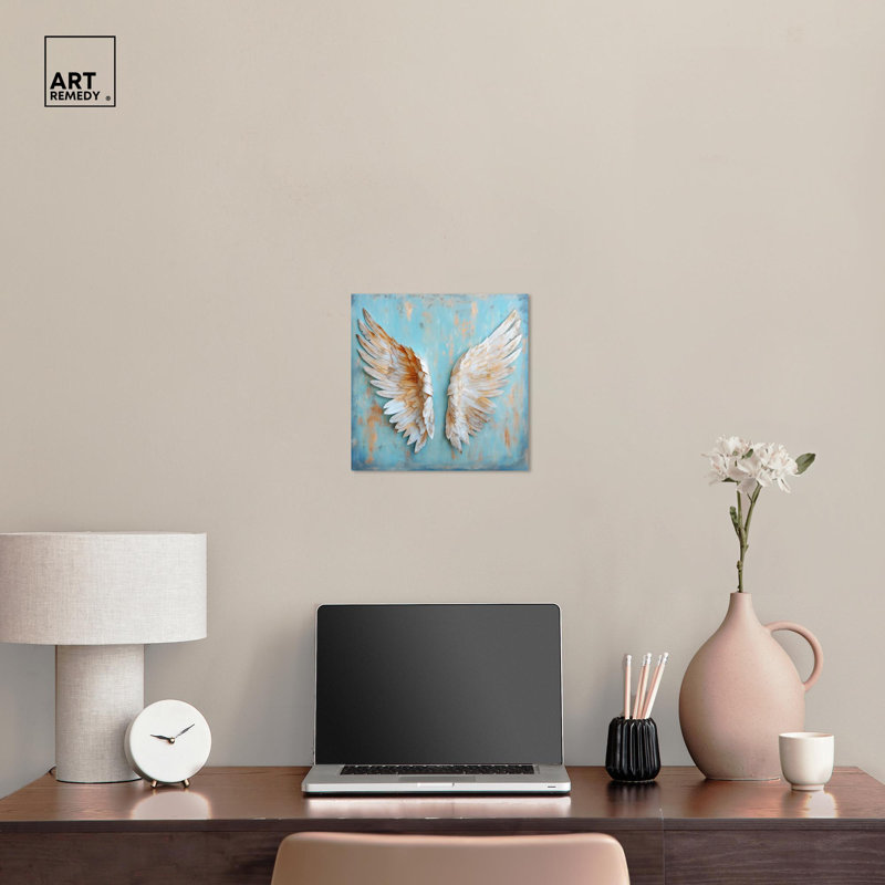 «Weathered Wings I» par Art Remedy, Toile tendue, H 12 po x l 12 po x P 1,5 po