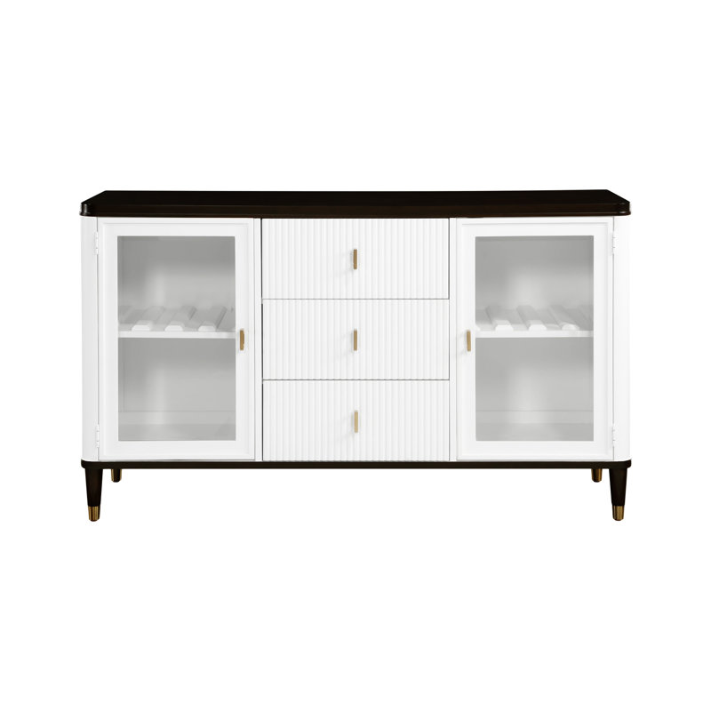 Buffet, table de buffet, armoire de salle à manger, crédence de bureau avec structure en bois