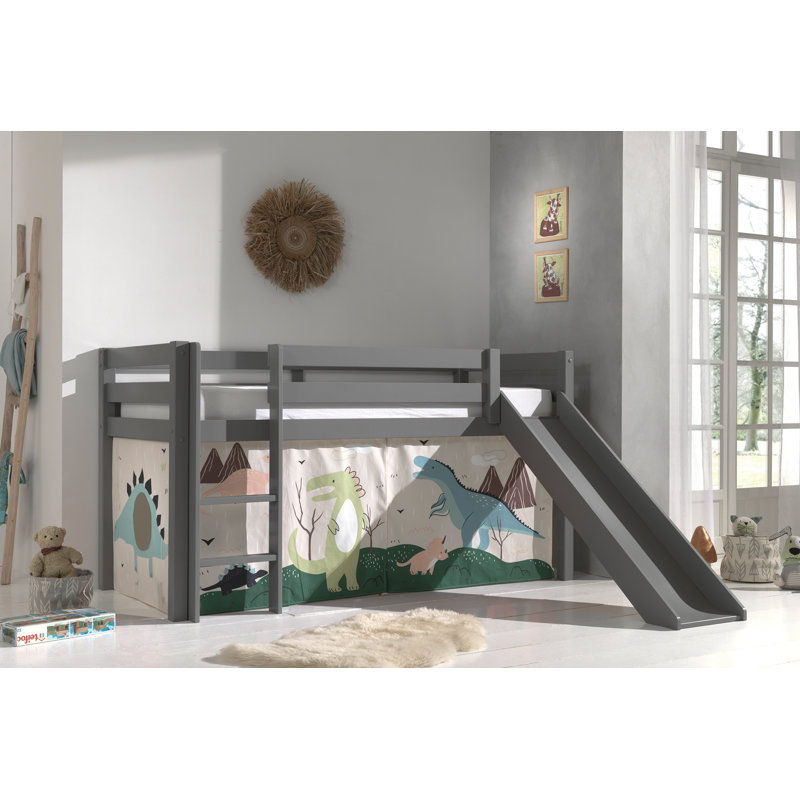 Pino European Single (90 x 200cm) Mid Sleeper Loft Bed, Grey