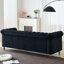 Canapé Chesterfield en velours à accoudoirs roulés Gevon-88141783