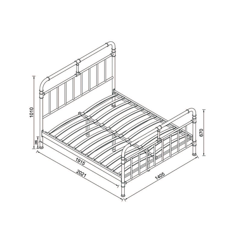 Jason Metal Bed, Double (4'6), Black