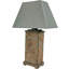 Hetrick 24" Natural Slate Outdoor Table Lamp with Grey Shade
