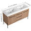 Meuble-lavabo de 60 po avec lavabo en résine, meuble-lavabo autoportant avec porte à fermeture en douceur et tiroirs