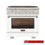 KUCHT Professional 36 po 5,2 pieds cubes Cuisinière au gaz naturel et four à convection en blanc avec brûleurs True Simmer-96898034-96898029