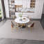Table de salle à manger ronde 53 po 53 po avec plateau tournant à 360 ° lisse et résistant aux taches et à la chaleur, design minimaliste moderne pour la salle à manger, la cuisine, le coin-repas et l'espace compact (table seulement)