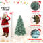Arbre de Noël 6 pi en PE / PVC avec 1390 pointes, branches articulées, aspect naturel et support en métal stable pour un assemblage facile-2117606494
