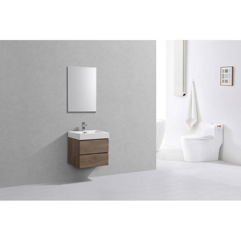 Parsonage Single Bathroom Vanity with Acrylic Top, Butternut