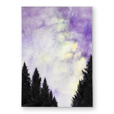 Purple starry sky - Purple Trees outdoor area rug for home decor