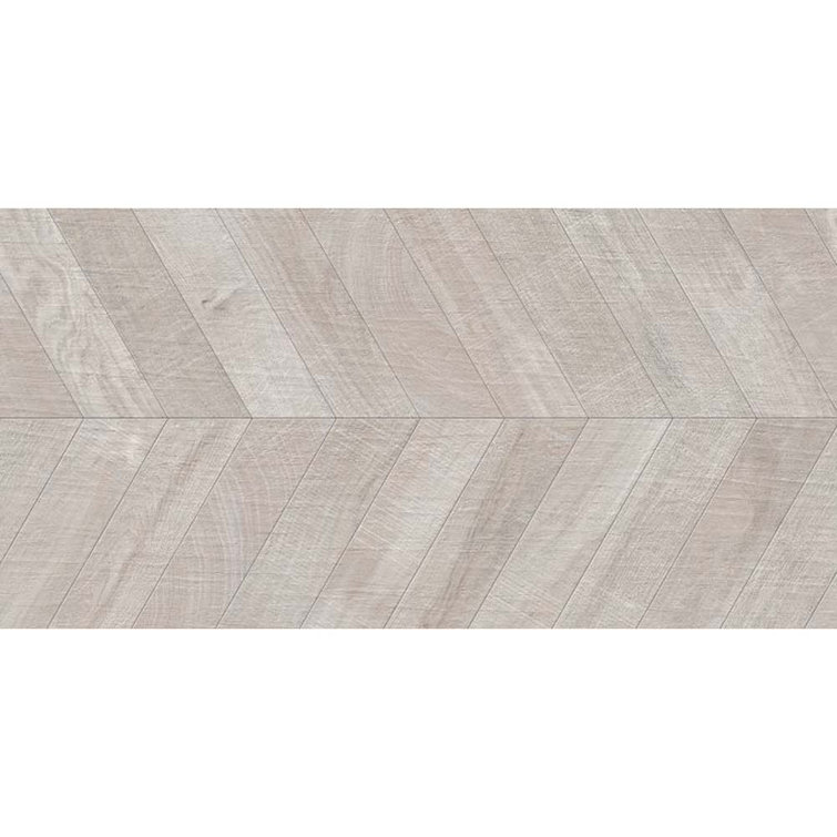Bois Chevron 23.77"x47.25" Matte Natural Porcelain Rectangular Wall/Floor Tile 15.49 sqft/case 2pk