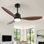 Loritta 52'' 3 - Blade Large Indooor Ceiling Fan With Light Kit and Remote, 3 LED Colours, 6 Speed Noiseless DC Motor, 5'' Downrod, Timer