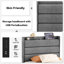 Lit simple tapissier avec prises de courant Klementyna -664977269