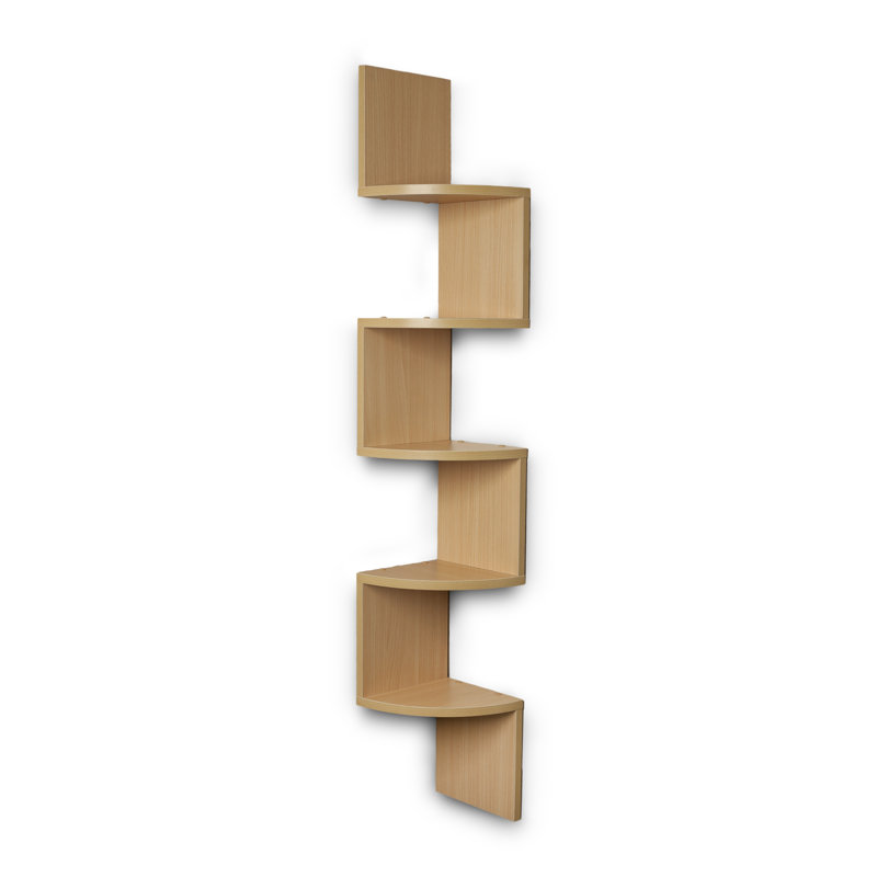 Tablette d'angle à 5 étages Saveliy, Hêtre