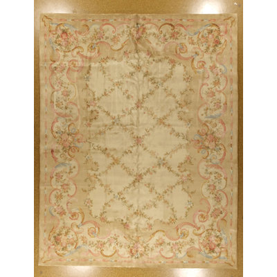 Flann One-of-a-Kind 12' x 15' 2010s Rectangle Wool Area Rug in Beige