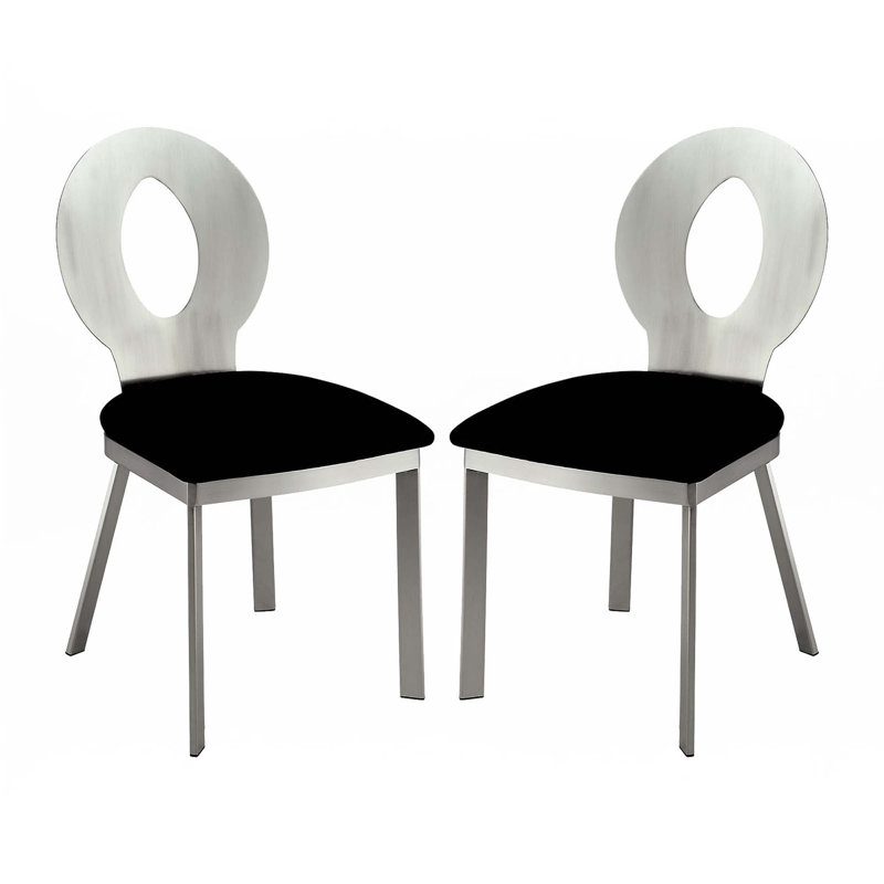 Ensemble de 2 chaises d'appoint en microfibre et en métal