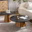 Table basse ronde en bois à piédestal robuste pour salon facile à assembler-128968043
