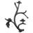 Tree Branch Candle Holder, 14 Inch Black Cast Iron, Holds 3 Candles