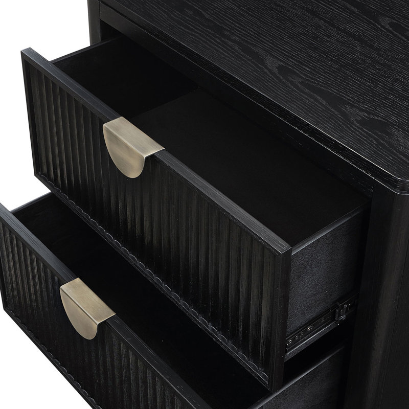 Mason Black 2-Drawer Nightstand
