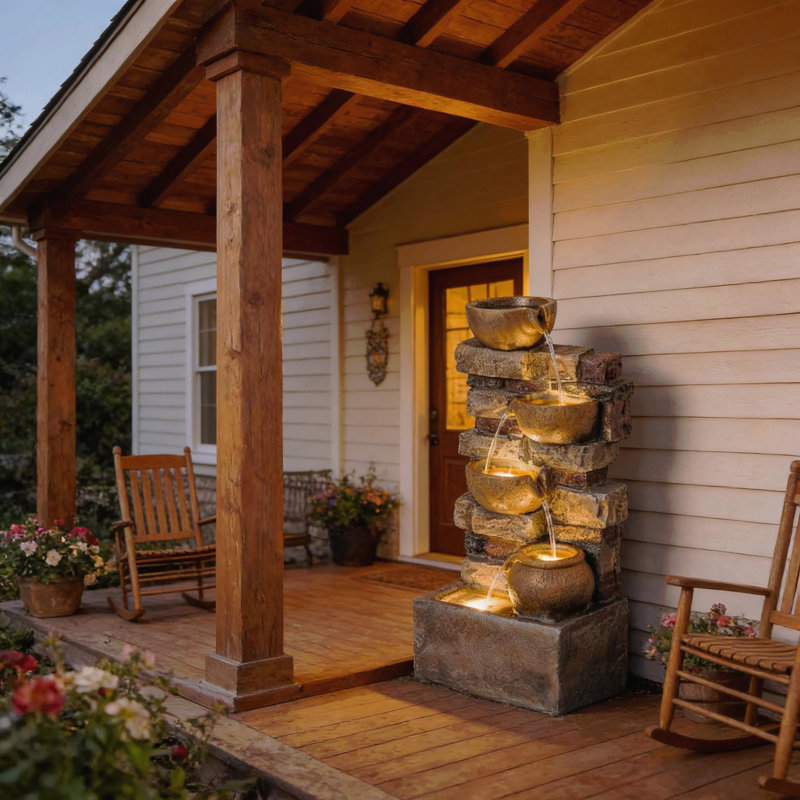 Garden Cascading Waterfall,Outdoor Fountain