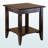 Milo Accent Table in Brown Finish with lower shelf for display, 21.83'' H X 19.86'' W X 19.86''