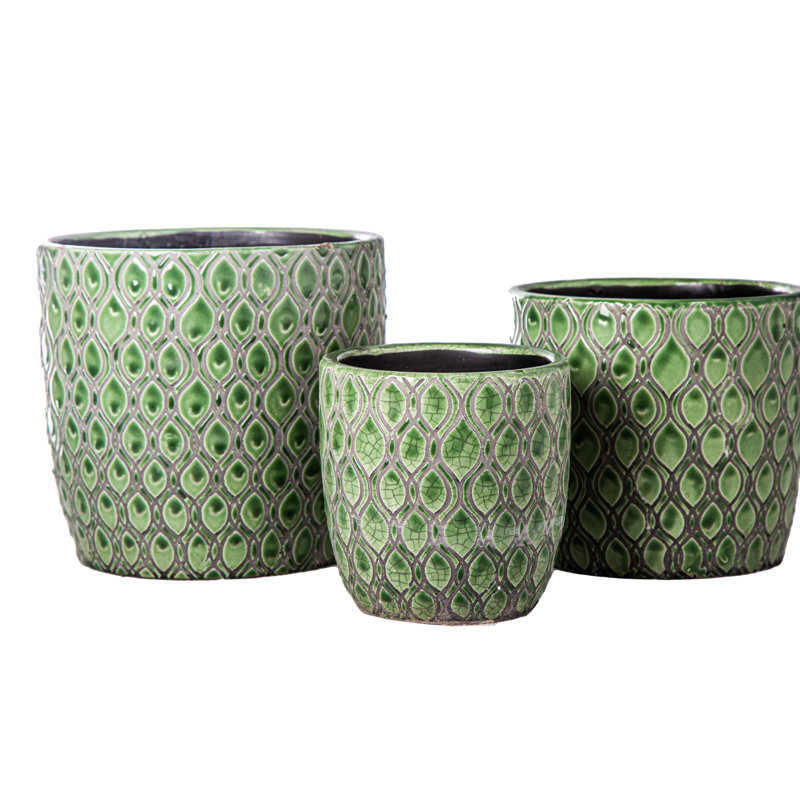 Ceramic Pot Planter, Green