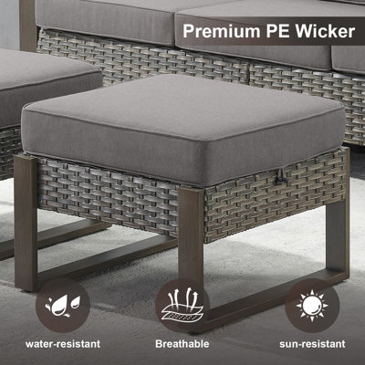 Kelyse Outdoor Ottoman with Cushion