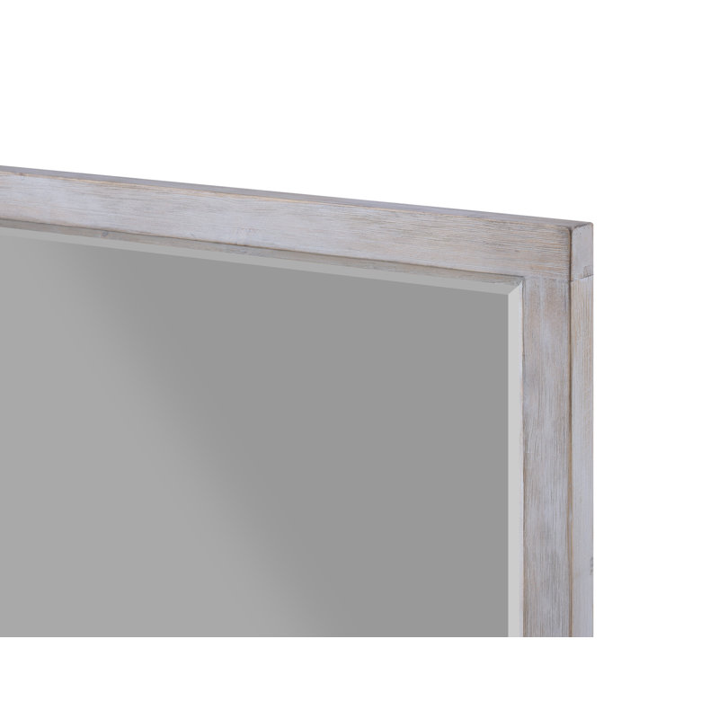 Atze - Rectangular Dresser Mirror - Distressed White Finish