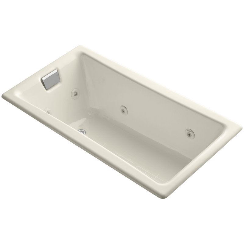 Tea-for-Two  Drop-In Whirlpool with End Drain, Custom Pump Location and Heater without Trim, Almond