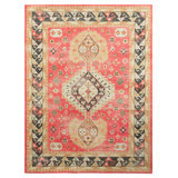 Distressed Homage Hand Knotted Wool Geometric Area Rug