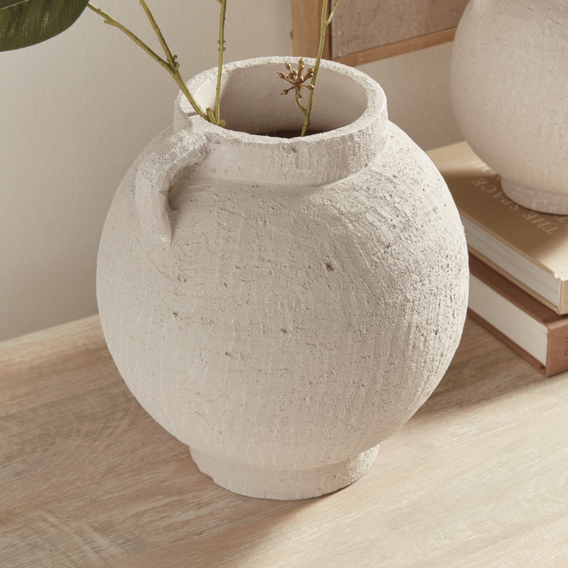 Gianna Handmade Terracotta Table Vase, 9.5" H x 8.75" W x 8.75" D