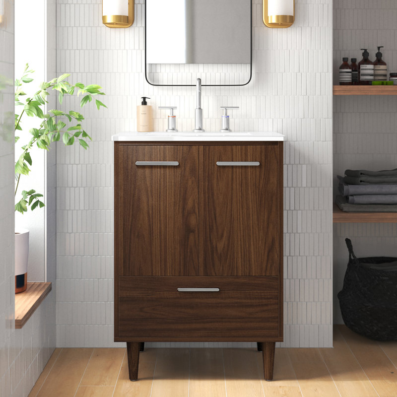 Ensemble de meuble-lavabo simple 24 po Baldwin, Noyer