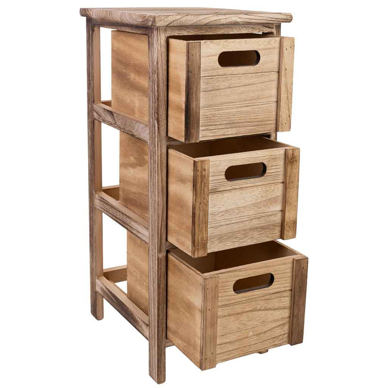 Ilene 26cm W 3 - Drawer Chest of Drawers, Brown