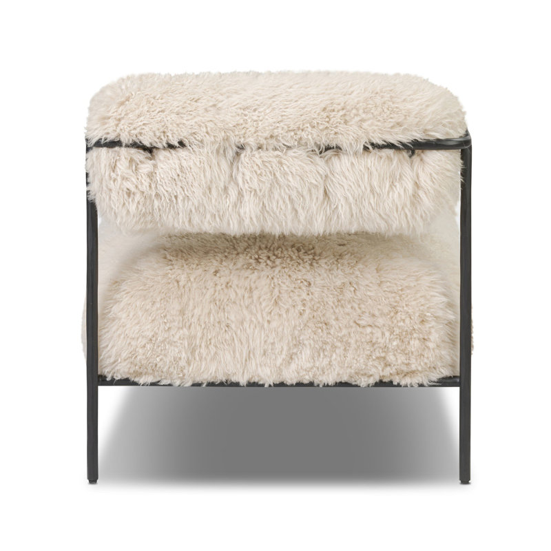 FENN Armchair, Champagne Mongolian Fur