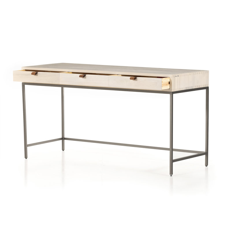 Trey Solid Wood Writing Desk, Dove Poplar