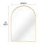 Miroir mural arqué pour salle de bain doré 24 x 32 pouces - verre 4 mm, cadre rouille, protection incassable, manuel d'installation avec étapes détaillées, film en métal et pièces de montage