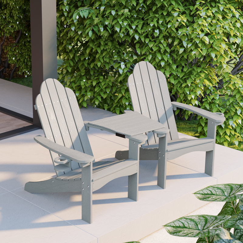 Chaise Adirondack en plastique Hackneyville, Gris clair