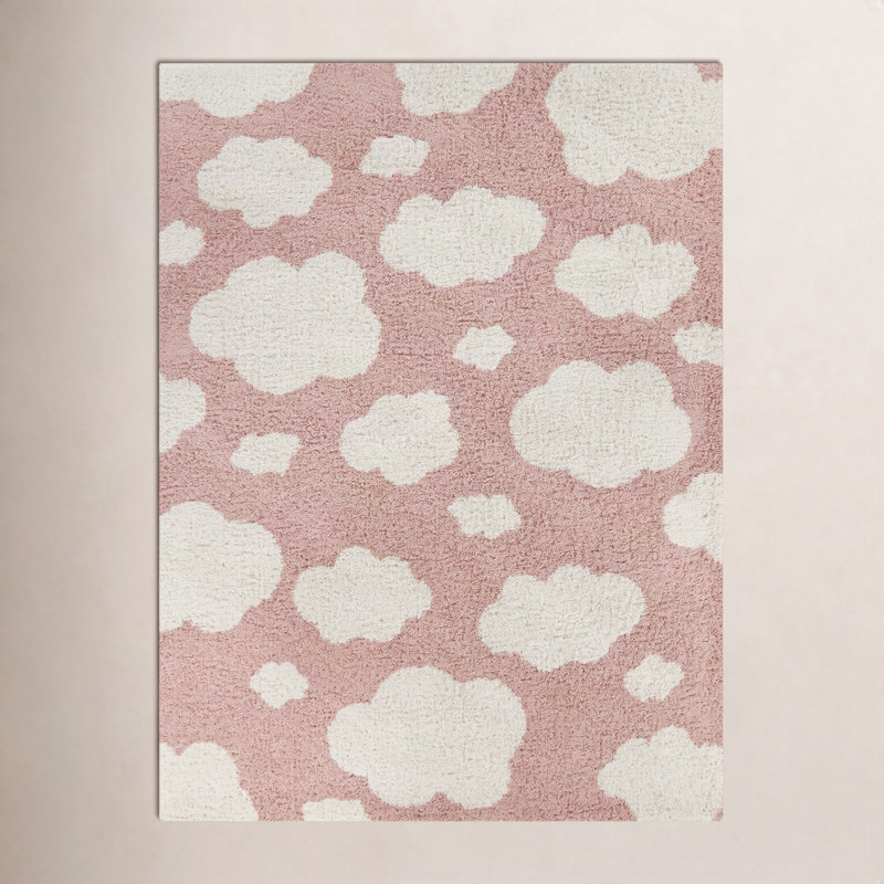 Primland Cloud Shag Area Rug, Rectangle 5'3" x 7', Pink