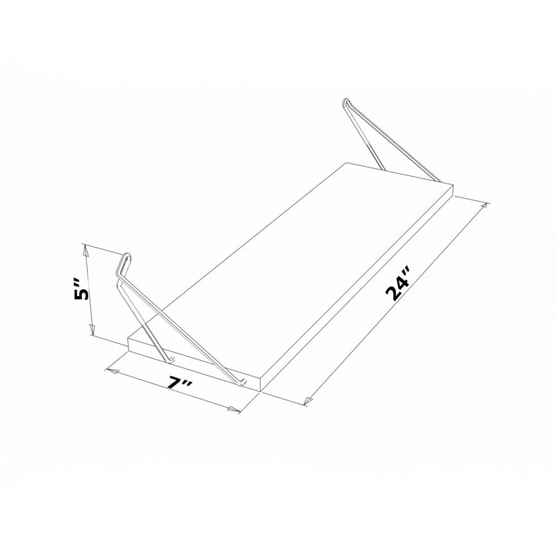Bibliothèque flottante Tili avec 3 tablettes, Blanc / Chrome